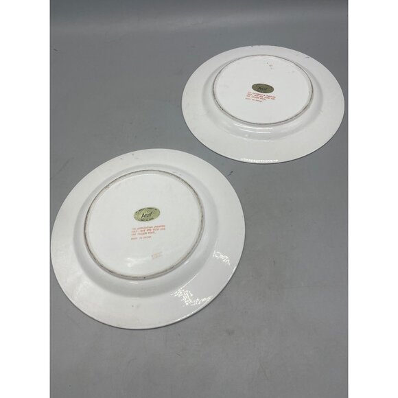 vintage accent set of 2 collector plate white blue embossed tea pot 10.5" READ - Picture 6 of 10